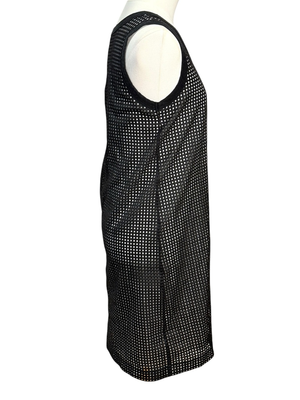 Cop.Copine Youssou Mesh Overlay Sleeveless Shift Dress Black Size 4 - Picture 3 of 8